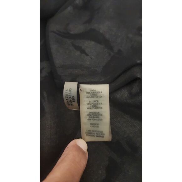 Calvin Klein Women's M Floral Chiffon Blouse Peasant Top Black Long Flowy Sleeve - Picture 6 of 12